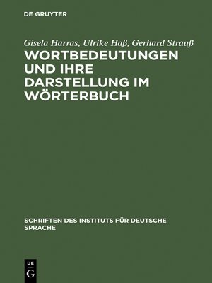 cover image of Wortbedeutungen und ihre Darstellung im Wörterbuch